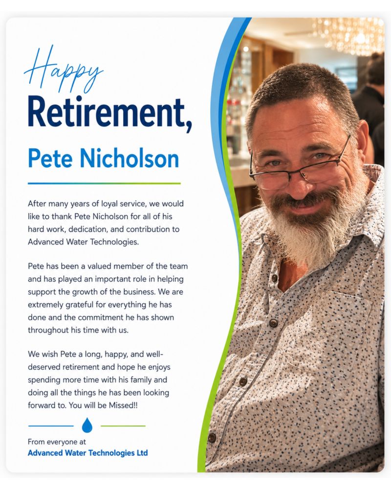 A Big Thank You To Pete Nicholson From All Of The Team At AWT