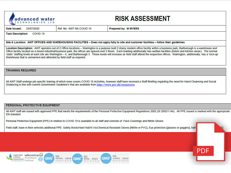 Covid 19 Risk Assessment Procedure Updated