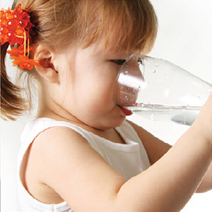 Girl drinking clean water