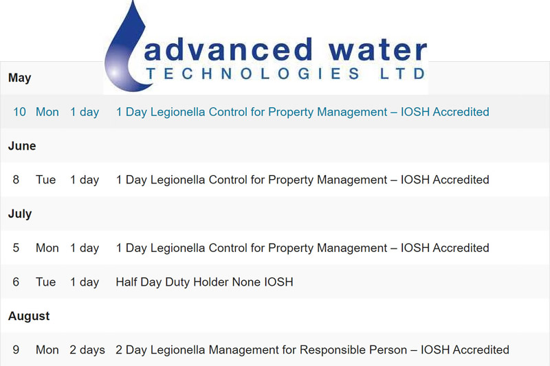 1 Day Legionella Control for Property Management - IOSH Accredited