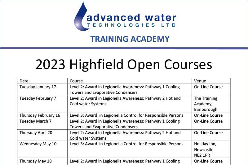 Training Academy Open Course Dates 2023